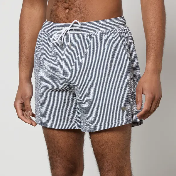 Image of BOSS Swimwear Velvetfish Seersucker Swim Shorts - L Blue Swimwear and Beachwear male 50469322-413 L
