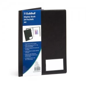 image of Guildhall Display Book A4 24 Pockets Black