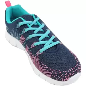 Image of Dek Superlight Womens/Ladies Starlight Memory Foam Trainers (7 UK) (Navy/Aqua/Fuchsia)