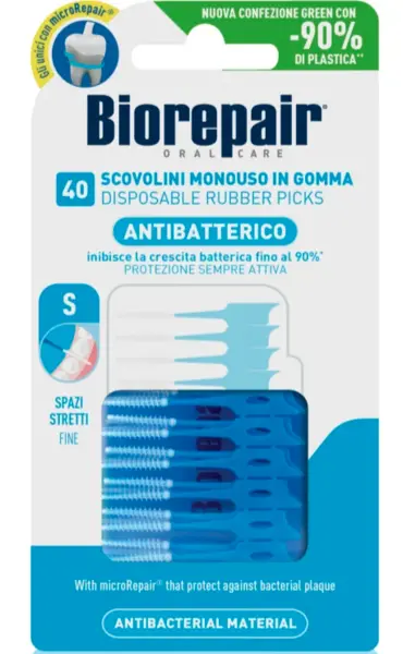 Image of Biorepair Oral Care Anti Bacterial Disposable Rubber Picks 40pcs