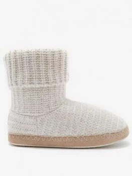 image of Mint Velvet Knitted Slipper Boots - Oyster