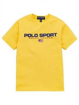 image of Ralph Lauren Boys Polo Sport Short Sleeve T-Shirt - Yellow