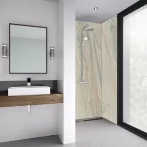 Image of Mermaid Byzantine Laminate Shower Wall Panel Tongue & Groove 2420mm x 1185mm in Marble