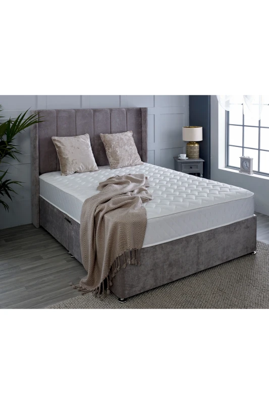 Image of Starlight Beds Essentials Zig Zag Memory Foam Spring Mattress Soft Feel Cool Touch in Grey Size: Small Single Grey Unisex Small Single