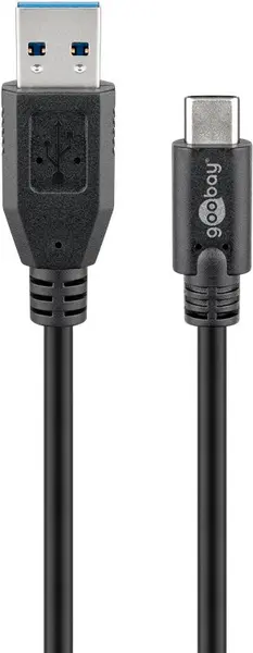 Image of goobay USB 3.0 / USB 3.1 USB Type-C kabel - 3m - Sort