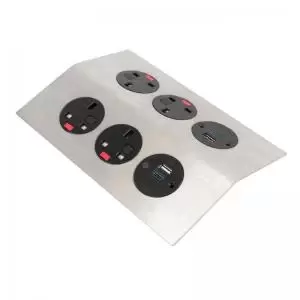 Image of Tholus in-table power module 4 x UK sockets and 2 x TUF A&C