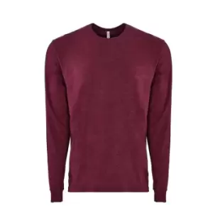 Image of Next Level Adults Unisex Suede Feel Long Sleeve Crew T-Shirt (3XL) (Heather Maroon)