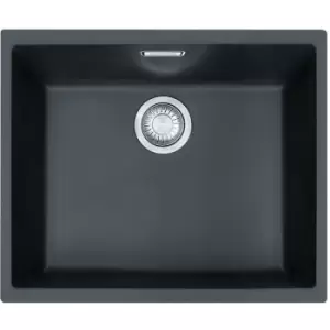 Image of Franke SID 110-50 1.0 Bowl Black Tectonite Undermount Kitchen Sink And Waste Kit