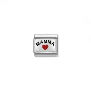 Image of Classic Silver Mamma with heart Link 330208/34