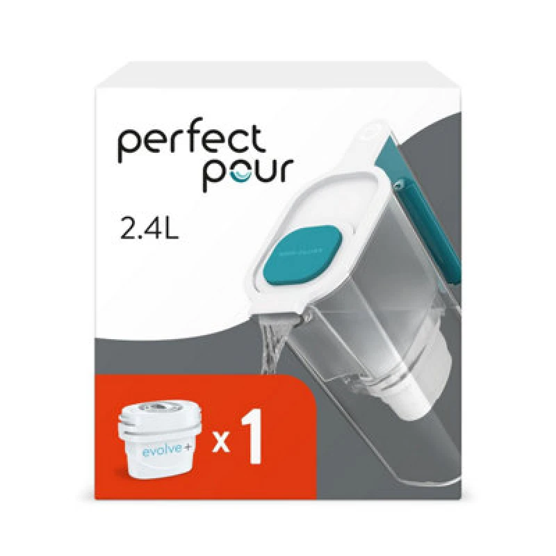 Image of Aqua Optima Perfect Pour 2.4L Water Filter Jug & 1 Evolve+ Filter (1 Month Pack) Blue unisex