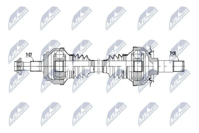 Image of NTY NPW-ME-205 Drive shaft Automatic Transmission, Rear Axle Right Drive Shaft (13)