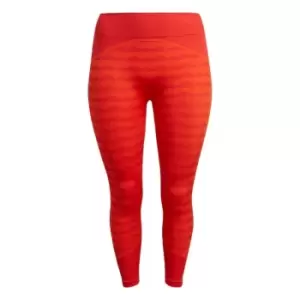 Image of adidas Marimekko AEROKNIT 7/8 Tights (Plus Size) Womens - Collegiate Orange