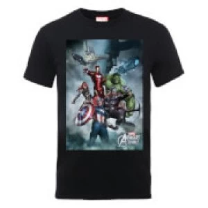 Image of Marvel Avengers Team Montage T-Shirt - Black