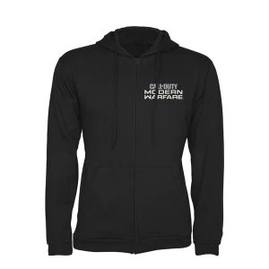 Image of Call of Duty: Modern Warfare Logo Mens Large Full Length Zipper Hoodie - Black
