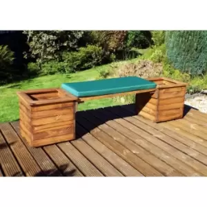 Image of Deluxe Planter Bench - Green Cushion - Green Cushion