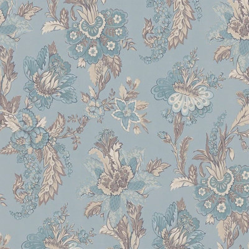 Image of Erismann Abode Edward Floral Flowers Leaves Duck Egg Wallpaper