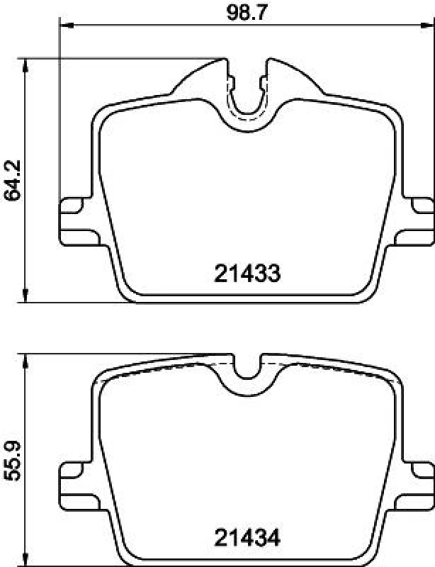Image of HELLA Brake pad set HELLA 8DB 355 040-911