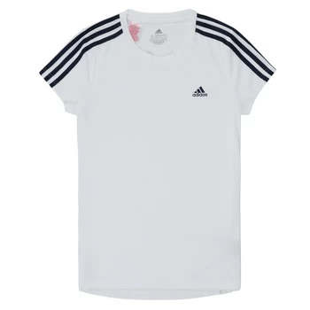 Image of adidas G 3S T Girls Childrens T shirt in White / 4 years,4 / 5 years,13 / 14 years,5 / 6 years,6 / 7 years,7 / 8 years