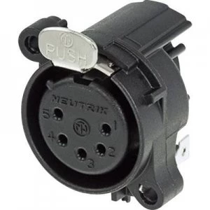 Image of XLR connector Sleeve socket right angle pins Number of pins 5 Black Neutrik NC5FAH