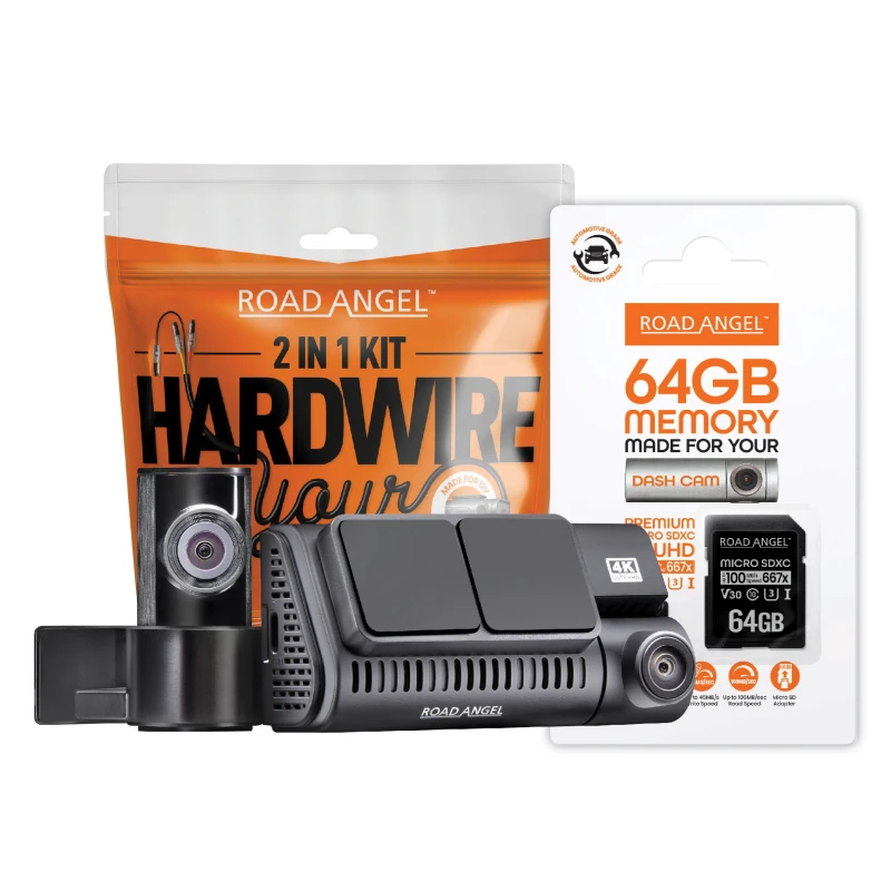 Image of Road Angel Halo Ultima Dual Deluxe 4K Dash Cam 64GB MicroSD & Hard