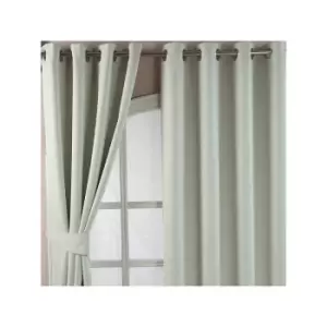 Image of Homescapes - homecapes Ivory Herringbone Chevron Blackout Curtains Pair Eyelet Style, 46x90'