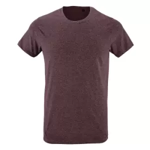 Image of SOLS Mens Regent Slim Fit Short Sleeve T-Shirt (M) (Heather Oxblood)