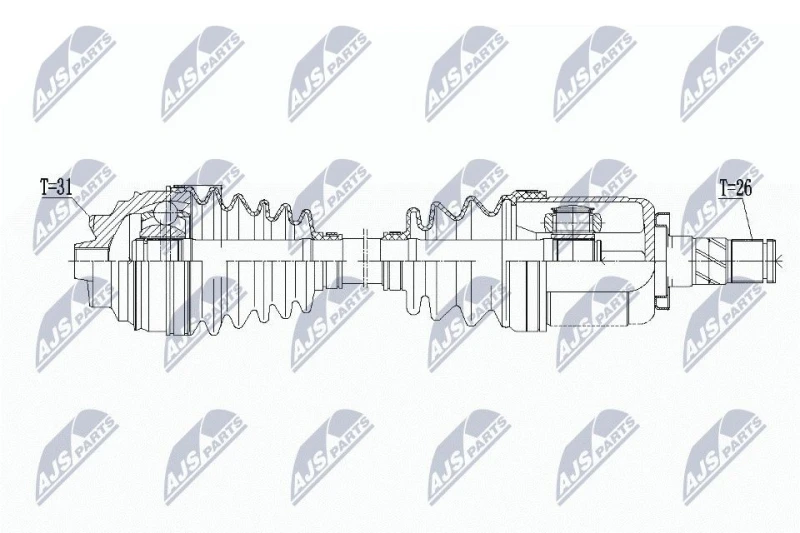 Image of NTY NPW-BM-133 Drive shaft Automatic Transmission, Front Axle Left Drive Shaft (13)