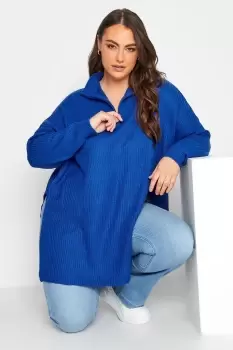 Image of Zip Neck Knitted Jumper