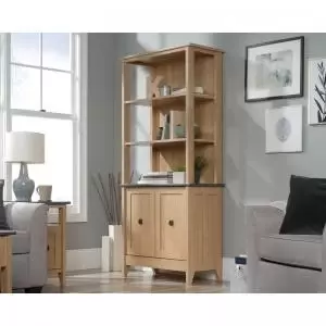 Image of Teknik Office Home Study 3 Shelf Bookcase Dover Oak Finish Slate