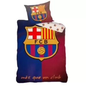 Image of FC Barcelona Crest Duvet Cover Set (Single) (Blue/Maroon)