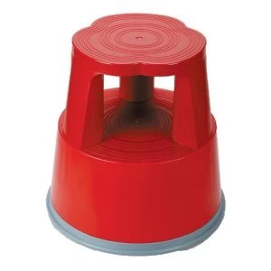 image of 5 Star Facilities Mobile Lightweight Plastic Step Stool Red