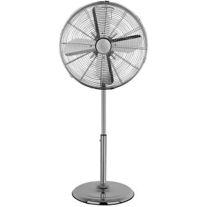 Image of Status 16" Chrome Oscillating 3 Speed Settings Pedestal Floor Fan