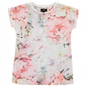Image of Firetrap Boyfriend All Over Print T Shirt Junior Girls - Femme Floral