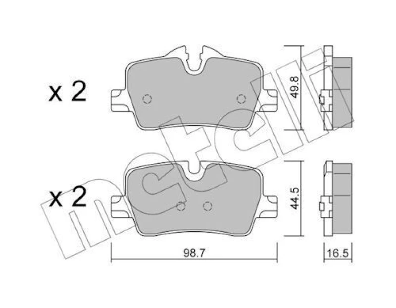 Image of METELLI Brake pad set METELLI 22-1264-0