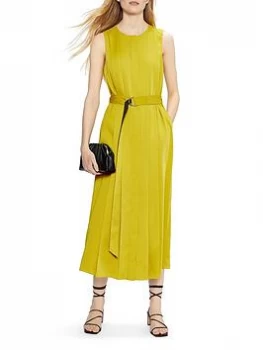 Image of Ted Baker Pleana Midi Pleat Dress - Yellow , Yellow, Size 1=8, Women
