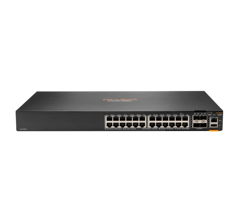 Image of HPE Aruba Networking C-Port 6200F 24G 24-Port Class4 PoE+ with SFP+ L3 Managed Rack Mountable Switch 370W JL725A