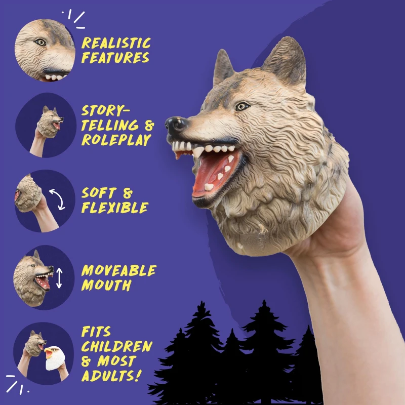 Image of Wild Thingz Hand Puppet - Wolf Multi unisex