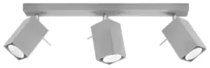 image of Merida 3 Light Spotlight Bar Grey, GU10