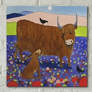 Image of Hearty Hare Wall Tile By Ailsa Black