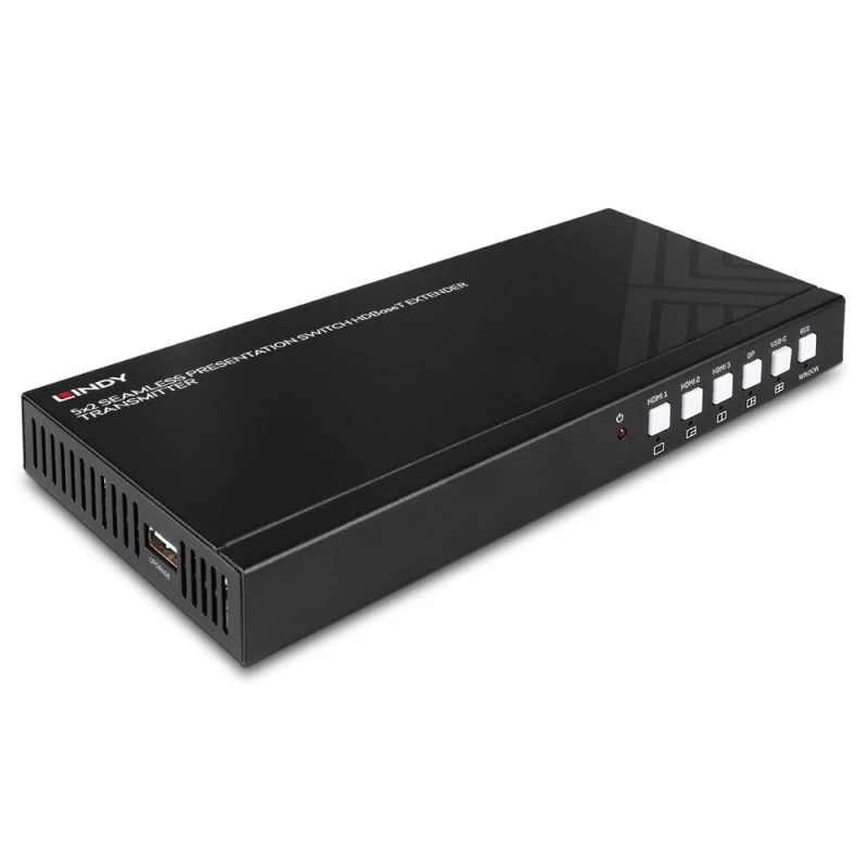 Image of Lindy Lindy 5 Port Seamless Presentation Switch HDBaseT Extender - Transmitter 38338
