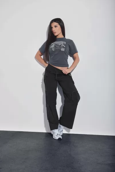 Image of Petite Pocket Detail Cargo Trousers