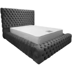 Image of Sultan Bed Super King Plush Velvet Steel