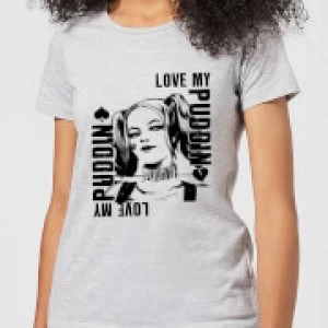Image of DC Comics Suicide Squad Harley Love Puddin Womens T-Shirt - Grey - 3XL