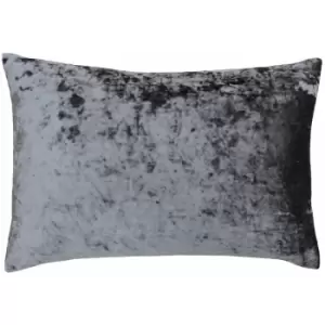 Image of Paoletti Verona Crushed Velvet Cushion Cover, Pewter, 40 x 60 Cm