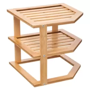 Image of 3 Tier Bamboo Angled Shelf Natural