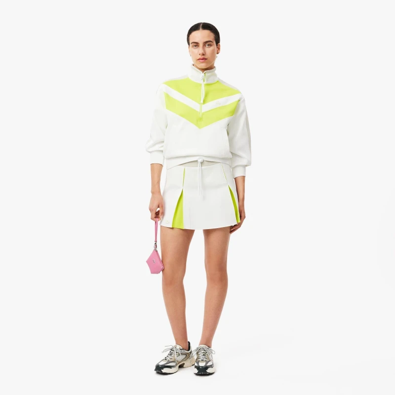 Image of Lacoste Womens Moisture Wicking Performance Tennis Skort White/Firefly female 12 (40)