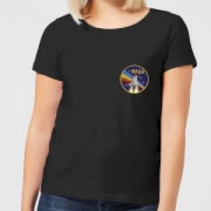 Image of NASA Vintage Rainbow Shuttle Womens T-Shirt - Black - XXL