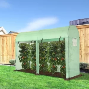Image of Outsunny Greenhouse with Double Doors and 4 Windows Plant Growth Warm House Outdoor, PE Cover Steel Frame Green, 3 x 1 x 2m