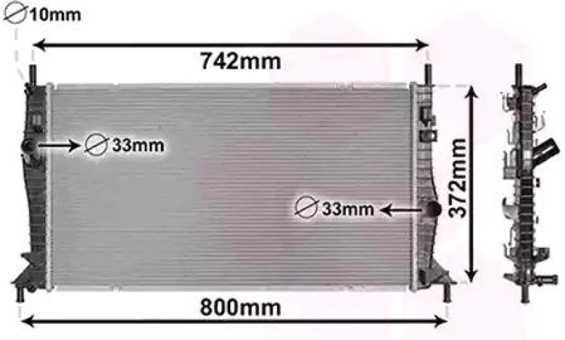 Image of VAN WEZEL 18002596 Engine radiator Aluminium, Brazed cooling fins Radiator,engine cooling (470)