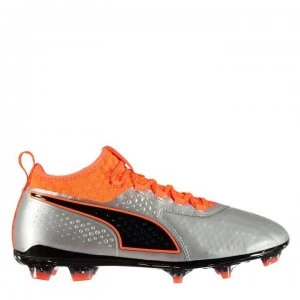 image of Puma ONE 2 FG Football Boots - Silver/Orange